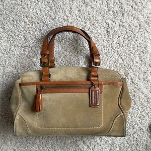 Suede and Leather Coach Handbag